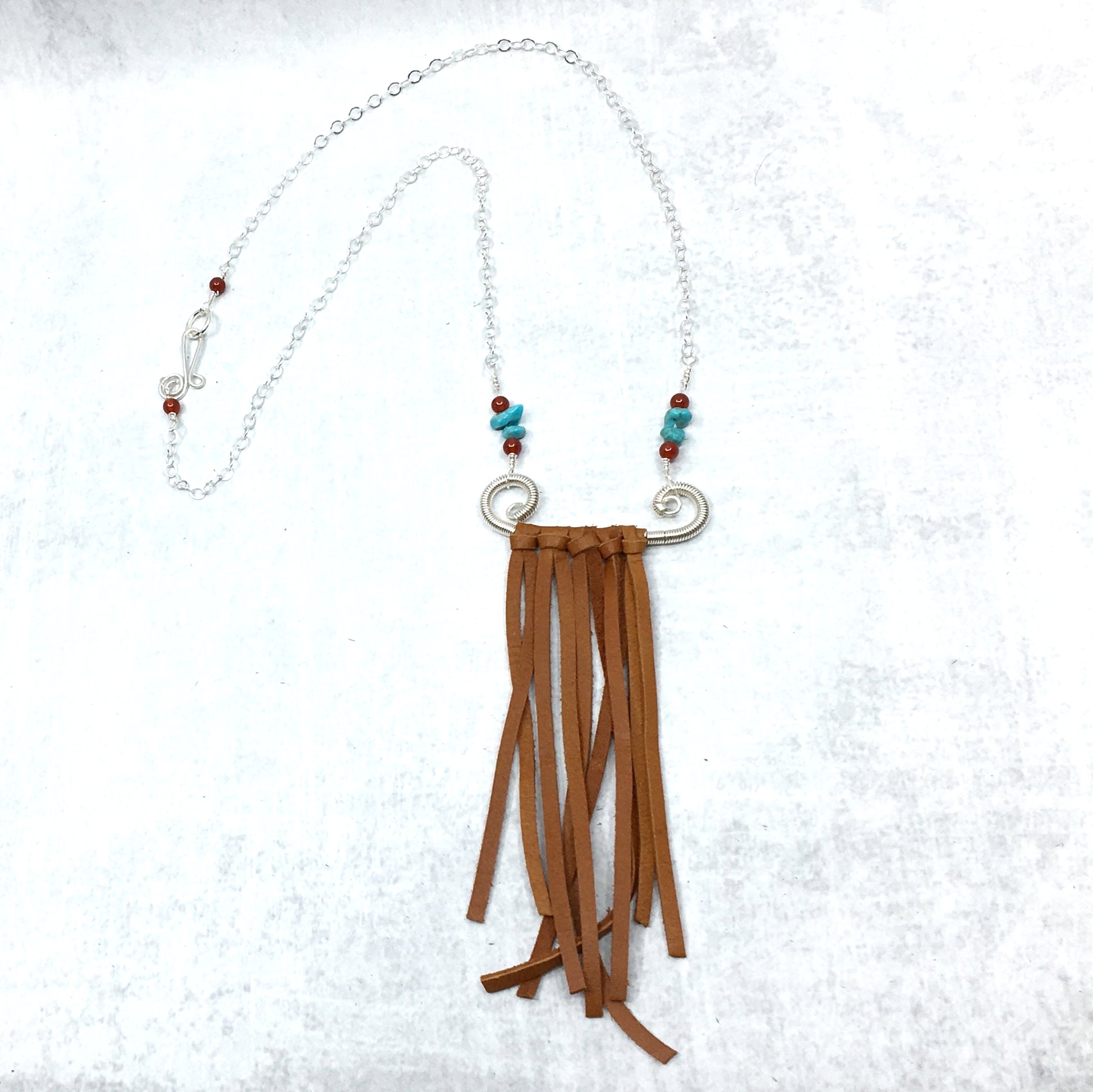 Bohemian Leather Fringe Necklace ...